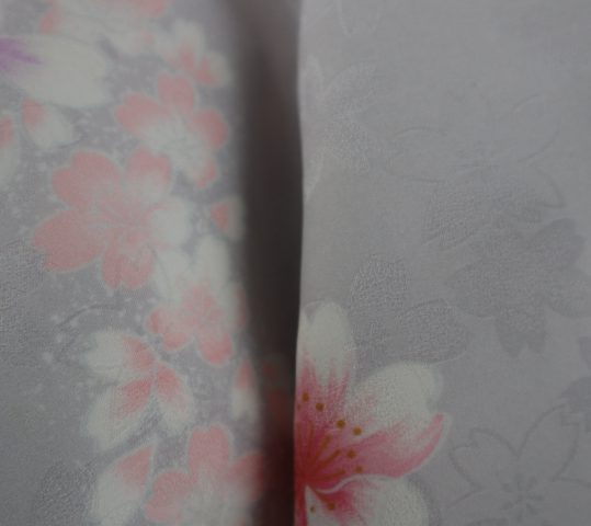 卒業式袴レンタルNo.543[Lサイズ]グレーグラデ・黄紫ピンク八重桜